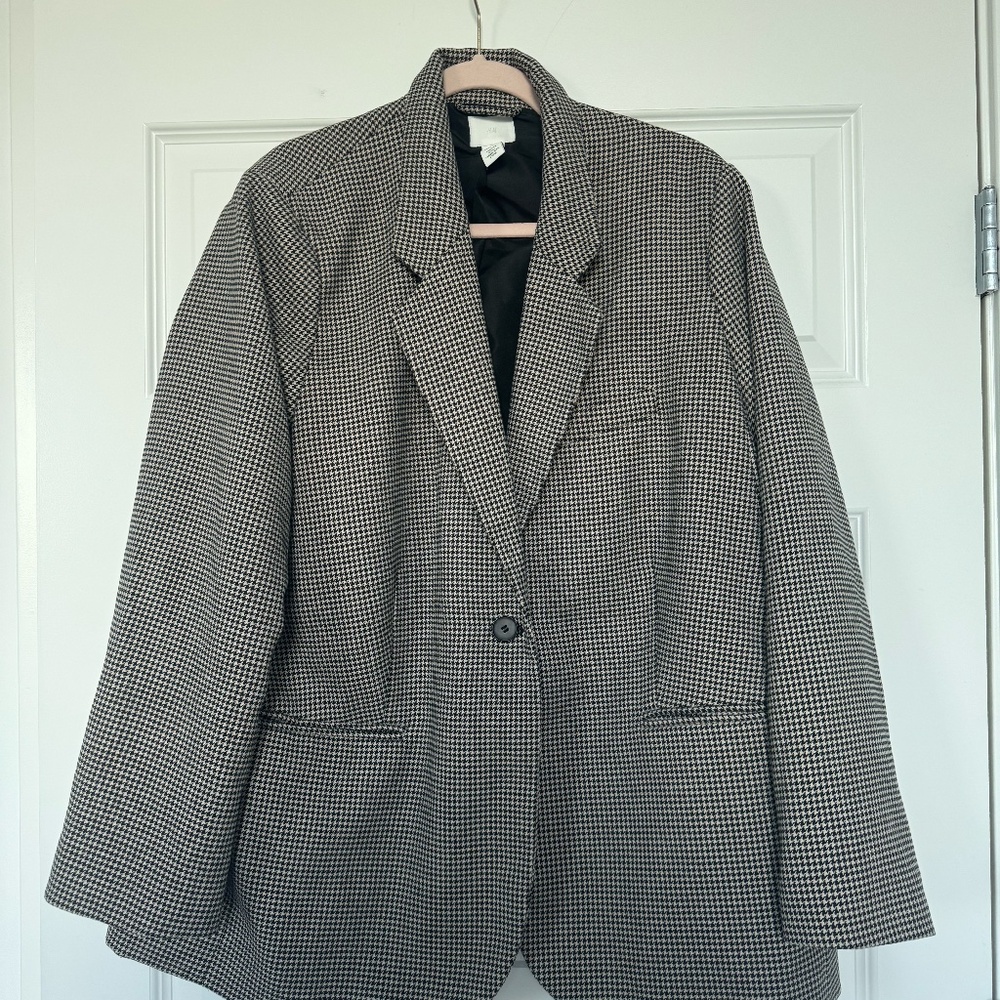 H&M Oversized Houndstooth Blazer